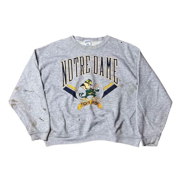 Vintage 90s Notre Dame Fighting Irish Sweatshirt XL - Picture 1 of 8